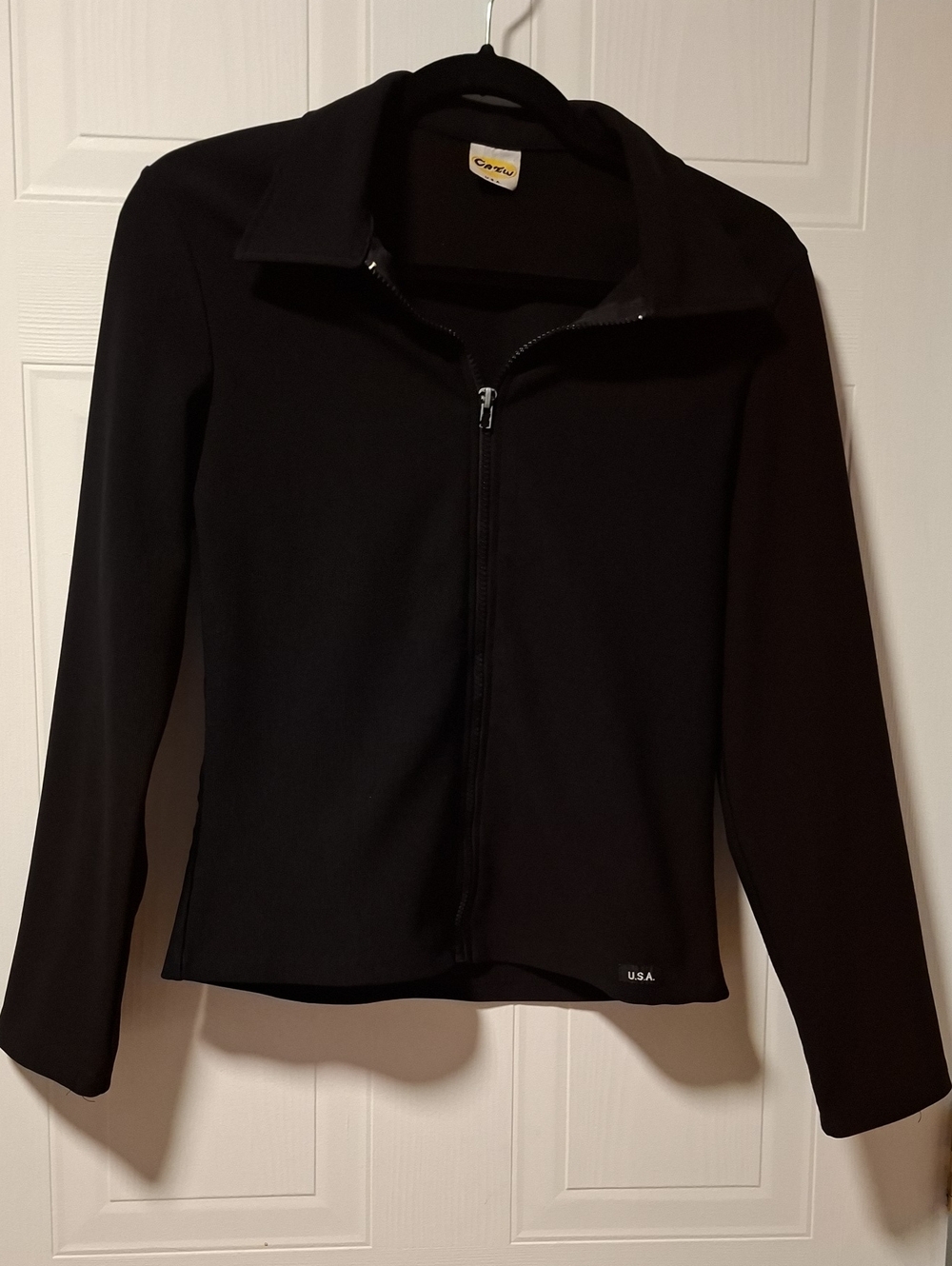 Crown Black Zip-Front Bomber Jacket